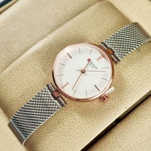 Curren C9028L Ladies Chaffer Chain Silver Watch