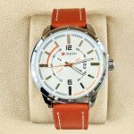 Curren M8211 Watch Leather Strap with Date & Day Stylish Watch