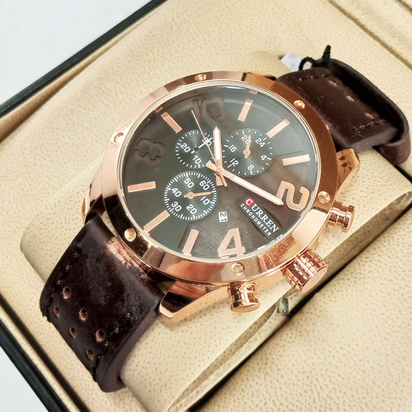 Curren M8243 Men's Watch  Broun Leather Strap