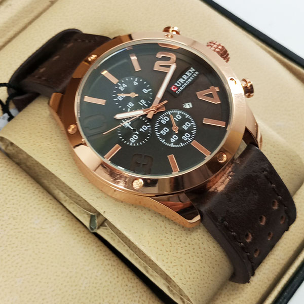 Curren M8243 Men's Watch  Broun Leather Strap
