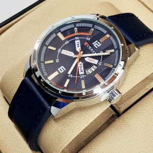Curren M8211 Watch Leather Strap with Day & Date