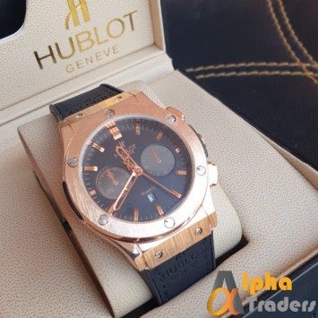 Hublot 882888 Men Leather Analog Watch Amazing Features with Black Leather Band