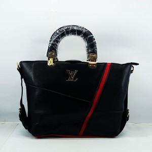 LV Ladies Shoulder Bag 2 Piece Black & Red Color QB00486