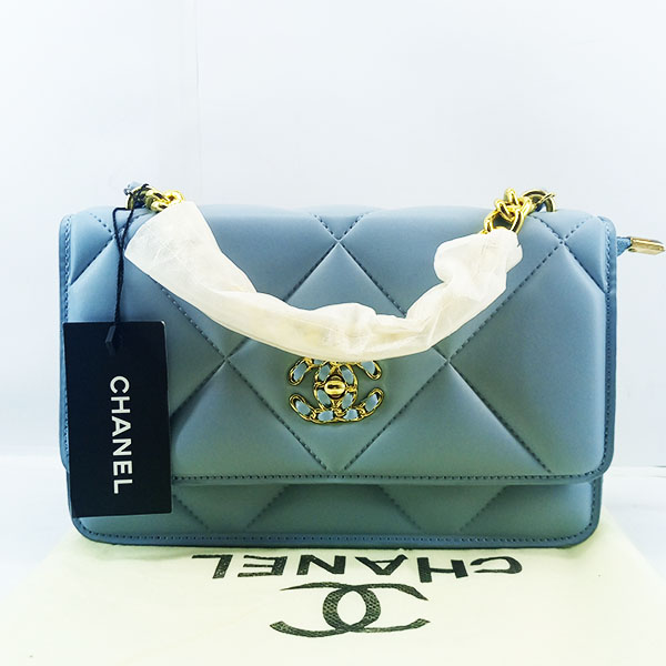 Chanel Ladies Hand & Shoulder Bag Sky Blue Color QB00539