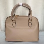 Female Hand & Shoulder Bag With Leather Stripe Brown Color QB00274