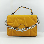 Ladies Hand Bag With Plastic Chain Yellow Color QB00338