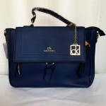Calvin Klein Ladies Hand Bag 4 Piece With Leather Stripe Blue Color QB00284