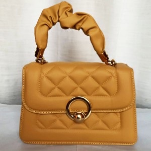 Female Hand Bag 2 Piece With Leather Handle Yellow Color QB00261