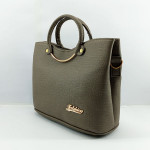 Ladies Hand Bag With Leather Stripe QB00311