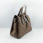 Ladies Hand Bag With Leather Stripe Brown Color QB00346