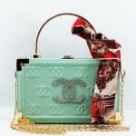 Chanel Ladies Handy Fancy Bag Sea Green Color QB00550