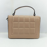Ladies Hand Bag With Leather Stripe Light Brown Color QB00354