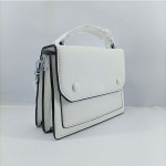 Ladies Hand Bag With Leather Stripe White Color QB00362