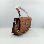 Ladies Hand Bag With Leather Stripe Brown Color QB00365