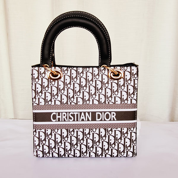 Dior Ladies Stylish Hand Bag Black & White Color QB00202