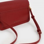 Charles & Keith CK2-80781405 Replica Ladies Hand Bag Red Color With Leather Stripe