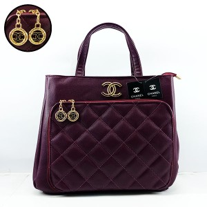 Chanel Ladies Bag 2 Piece Magenta Color QB00493