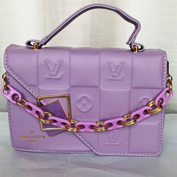 LV Girls Hand Bag With Long Stripe Light Purple Color QB00247