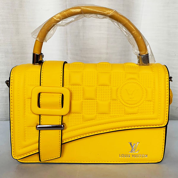 LV Girls Hand Bag With Long Stripe Yellow Color QB00250