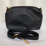 YSL Ladies Hand Bag 2 Piece With Leather Stripe Black Color QB00243