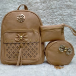 Shoulder Bags For Girls Light Brown Color 3 Piece QB00112