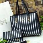 Versace Ladies Bag 2 Piece Black Color With White Lines QB00108