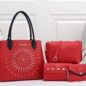 Chanel Ladies Bag 4 Piece Red Color QB00106
