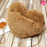 Ladies Shoulder Bag Love Style Brown Color QB00144