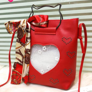 Kitti Hand Bags For Girls Red Color QB00118