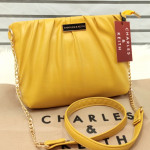 Charles & Keith Ladies Bag Unique Style Yellow Color QB00146