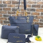 Michael Kors Ladies Hand Bag 4 Piece Branded Bag With Leather Stripe QB00300
