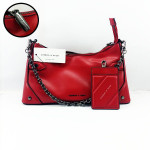 Charles & Keich Ladies Shoulder Bag With Chain &  Leather Stripe QB00374