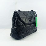 Prada Ladies Shoulder Bag With Chain & Leather Stripe QB00380