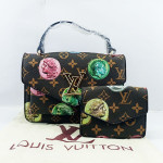 LV Ladies Shoulder Bag 2 Piece With Chain & Leather Handle QB00386