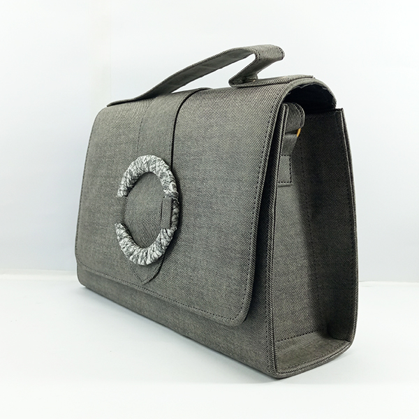 Ladies Leather Hand Bag With Leather Stripe QB00309