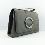 Ladies Leather Hand Bag With Leather Stripe QB00309