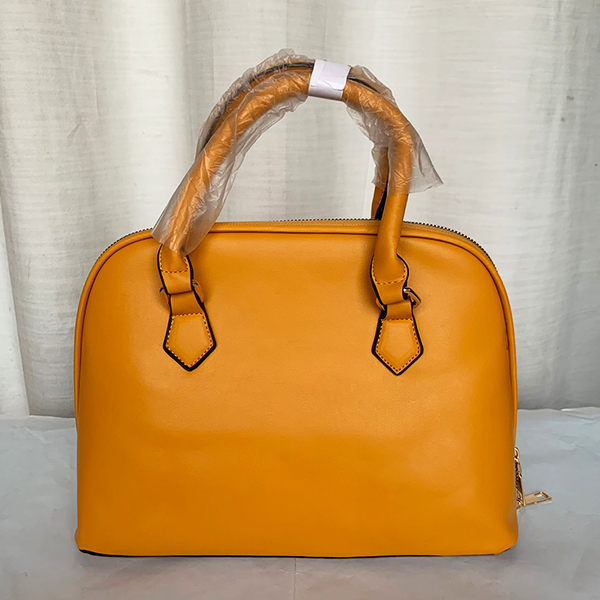 Female Hand & Shoulder Bag With Leather Stripe Yellow Color QB00273