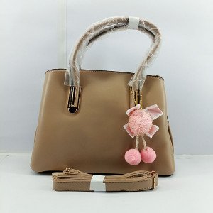 Ladies Stylish Hand Bag With Leather Stripe QB00332