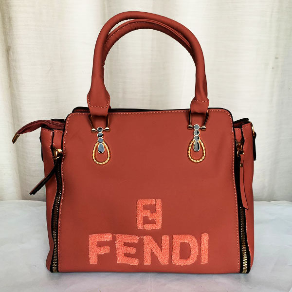 Fendi Ladies Hand Bag With Leather Stripe Pink Color QB00280
