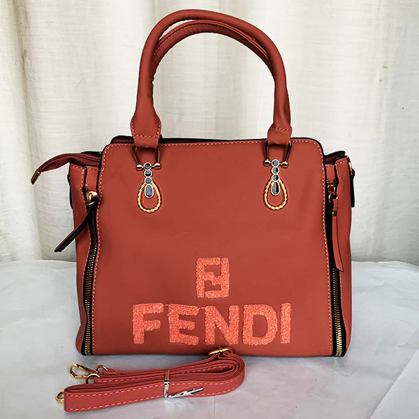 Fendi Ladies Hand Bag With Leather Stripe Pink Color QB00280