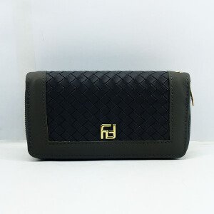 Ladies Hand Purse Black & Grey Color QB00442