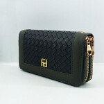 Ladies Hand Purse Black & Grey Color QB00442