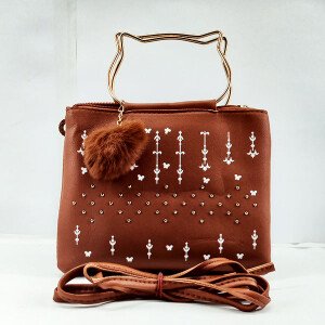 Small Hand Bag for Girls Brown Color QB00414