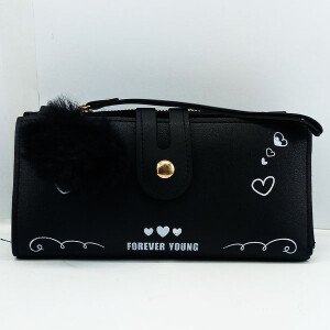 Ladies Hand Purse Black Color QB00448
