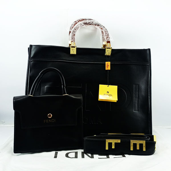 Fendi Ladies Hand Bag Black Color QB00409