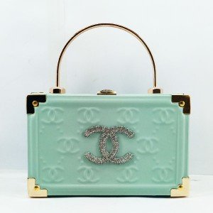 Chanel Ladies Handy Fancy Bag Sea Green Color QB00550