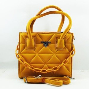 Prada Ladies Hand & Shoulder Bag Yellow Color QB00553