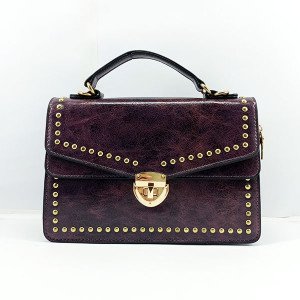 Ladies Hand Bag With Leather Stripe QB00313