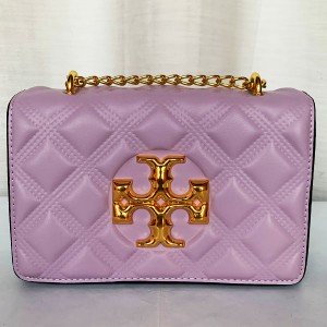 Tory Burch Girls Hand Bag With Long Chain & Stripe Purple Color QB00259