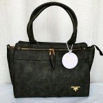 Prada Ladies Hand Bag 2 Piece With Leather Stripe QB00288